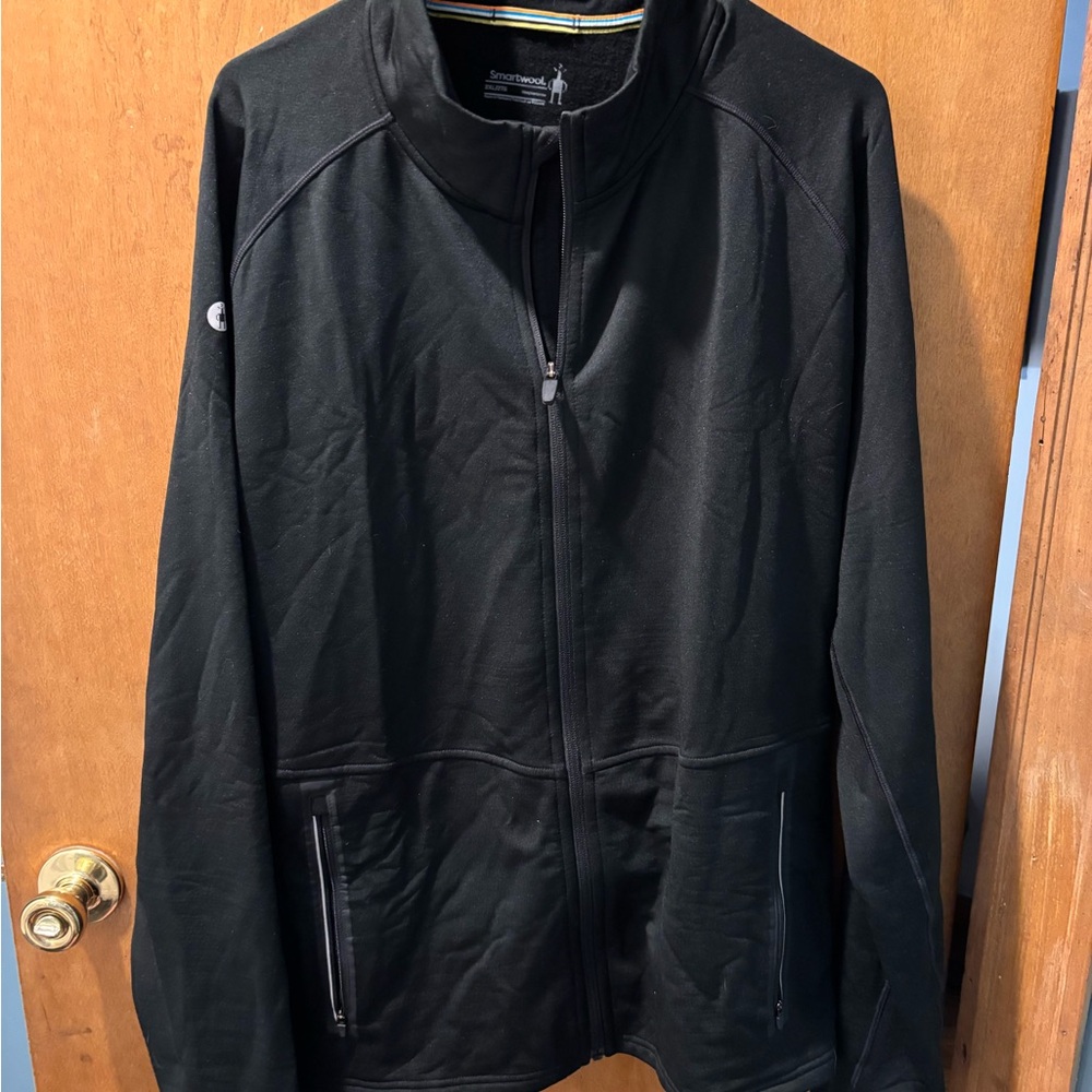 Smartwool Black Full-Zip Jacket with Stripe Detail